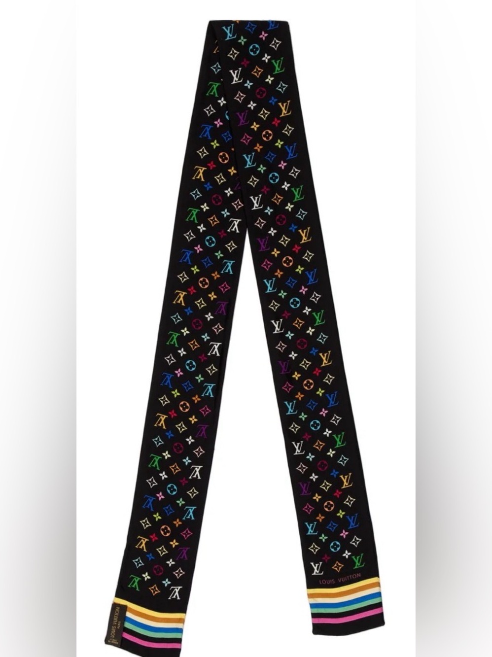Louis Vuitton Black Murakami Monogram Silk Twilly/Bandeau